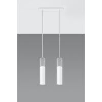 LAMPA  WISZĄCA BORGIO 2 BIAŁE  STALOWE TUBY ZAKOŃCZONE BETONEM IDEALNA DO SALONU SL.0648 SOLLUX