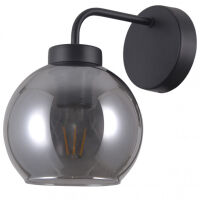 Kinkiet POGGI WL-28028-1 Italux czarny mat / dymione szkło NOWOCZESNA E27 SZKŁO/ METAL