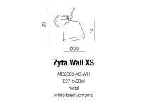 Kinkiet Zyta AZzardo AZ1565  jest z metalu o wykończeniu chromowanym i czarnego materiału nowoczesna abażur w kształcie ściętego stożka - 2