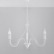 Lampa Wisząca Świece Żyrandol MINERWA 3 Biały SL.0213 styl pałacowy