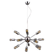Lampa wisząca Theo Italux AD20000-18A Ma kształt rozgwiazdy 18 źródeł światła wykonano ją w stylu nowoczesnym z metalu o chromowanym wykończeniu  　