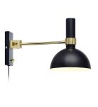 Lampa ścienna kinkiet skandynawski  LARRY 1-pł 1L Czarny/Złoty Szczotkowany 106970 MArkslojd - 2
