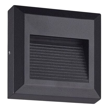 Kinkiet zewnętrzny schodowy AFI Azzardo kwadrat czarny 3000K/4000K LED