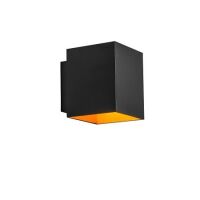 KINKIET ZUMA LINE SOLA WL SQUARE BK Z ALUMINIUM W KOLORZE CZARNYM  ZŁOTE WNĘTRZE NOWOCZESNY PROSTOKĄT  TECHNICZNY
