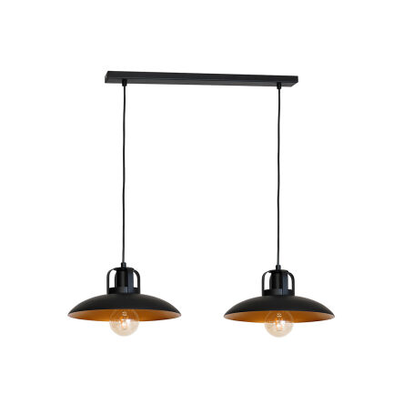 LAMPA WISZĄCA FELIX 2xE27 MLP 3683  czarno złota podwójna