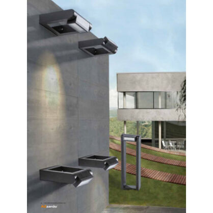 Kinkiet zewnętrzny FRAME WALL DARK GRAY Azzardo IP54 AZ2132 nowoczesny w kolorze ciemnej szarości 