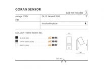 Kinkiet zewnętrzny GORAN SENSOR AZ4697 Azzardo ruchoma GU10 czujnik ruchu biały - 3