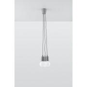 LAMPA WISZĄCA DIEGO 3  SZARA SOLLUX  Lampa Ścienna NOWOCZESNY stal  SL.0576 metalowa lampa LED
