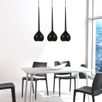 Lampa wisząca Aga 3 Black azzardo MD1289-3 BK AZ1064 czarna nowoczesna opływowy kształt 3 klosze