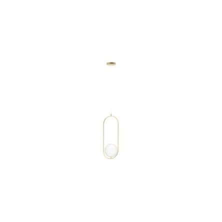 Lampa wisząca COCO ZŁOTA pendant biała kula Azzardo AZ4981