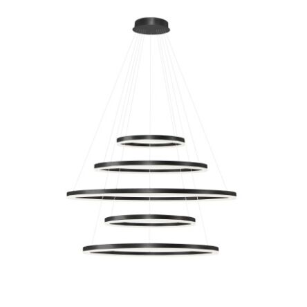 Lampa wisząca HALO PENDANT 150+120+100+80+60 CCT BK + REMOTE CONTROL czarna Azzardo AZ5351