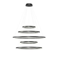 Lampa wisząca HALO PENDANT 150+120+100+80+60 CCT BK + REMOTE CONTROL czarna Azzardo AZ5351