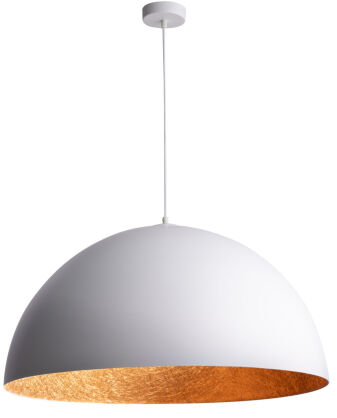 Lampa wisząca SFERA 90 SIGMA 30128 półokrągła biała/miedź