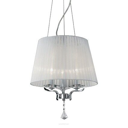 Lampa wisząca Pegaso SP3 Ideal Lux  059235  metalowa oprawa wykończona w chromie klosze  z białej organzy