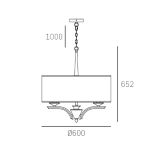 LAMPA WISZĄCA ATLANTA NIESAMOWITA EFEKTOWNA ZE ZŁOTYM KORPUSEM I TRADYCYJNYM BIAŁYM ABAŻUREM  COSMO LIGHT P05797AU - 4