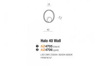 Plafon kinkiet HALO 40 AZ4706 Azzardo złoty 40 cm 28W LED - 2