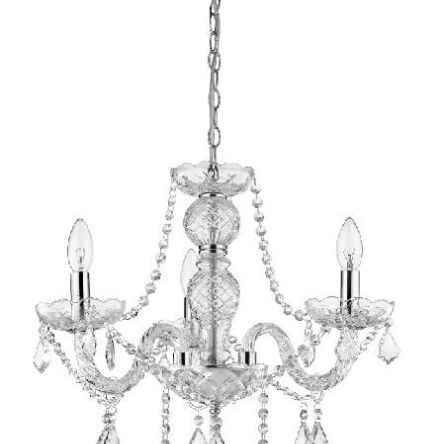 LAMPA WISZĄCA Cristallo 3 wisząca TRANSPARENTNY light prestige METAL / SZKŁO E14 / 60W