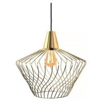 Lampa wisząca WAVE S 8861 Nowodvorski Gustowna lampa z ażurowym drucianym abażurem w kolorze złotym