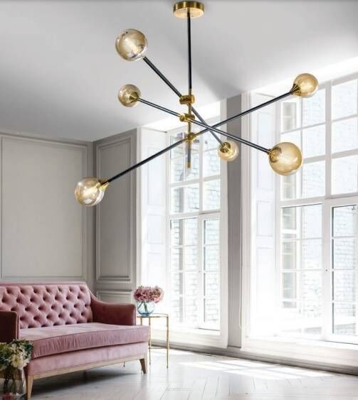 Lampa wisząca SOLEN 6 AZ4700 Azzardo nowoczesna czarno-złota