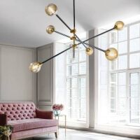 Lampa wisząca SOLEN 6 AZ4700 Azzardo nowoczesna czarno-złota