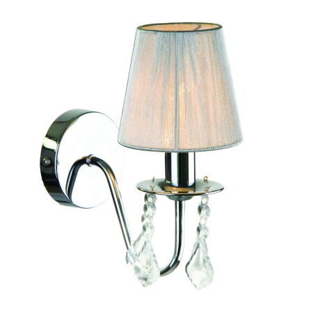 MONA KINKIET SREBRNY- metal tkanina chrom E14 Light Prestige