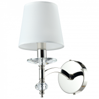 Kinkiet VERONA W01360WH NI COSMO Light nowoczesna lampa z metalową podstawą o wykończeniu chromowanym biały okrągły abażur w kształcie tuby 