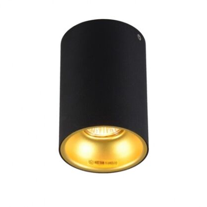PLAFON ZUMA LINE DEEP SL SPOT 89313 Z ALUMINIUM W KOLORZE CZARNYM ZE ZŁOTYM WNĘTRZEM NOWOCZESNY  TUBA