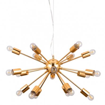 Lampa wisząca Theo Italux AD20000-18 Ma kształt rozgwiazdy 18 źródeł światła wykonano ją w stylu nowoczesnym z metalu o złotym wykończeniu