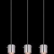 Lampa wisząca Marqu MDM1636/3A Italux  nowoczesna lampa wykończenie w kolorze chromu klosz w kształcie tuby transparentny wewnątrz zwisające kryształki podsufitka na listwie
