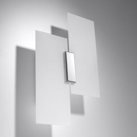 Lampa Szklany Kinkiet Na Ścianę FABIANO Chrom SL.0197 Nowoczesna mleczne szkło
