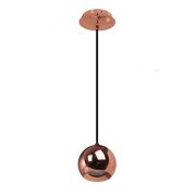 Lampa wisząca James Copper FH5951-BCB-120 RC Italux  idealna do salonu z metalu w kolorze miedzi kulisty klosz