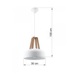 LAMPA WISZĄCA CASCO Biała/Czarne Drewno Oświetlenie LED stal Nowoczesna  SL.0388  SOLLUX LIGHTING - 4
