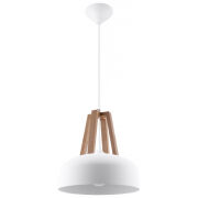LAMPA WISZĄCA CASCO Biała/Czarne Drewno Oświetlenie LED stal Nowoczesna  SL.0388  SOLLUX LIGHTING