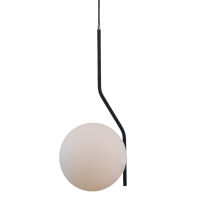 Lampa wisząca  CARIMI PND-3300-1-BK Italux  PONADCZASOWY BIAŁY KLOSZ E27 CZARNY SATYNOWY KORPUS