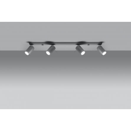 LAMPA SUFITOWA LISTWA SUFITOWA  RING 4L Szary SOLLUX  Lampa Ścienna NOWOCZESNY stal  SL.0453 metalowa lampa  SOLLUX LIGHTING tuby