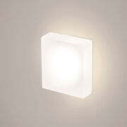 LAMPA SCHODOWA ELKIM LESEL 008 L Kwadratowa biała aluminium+szkło akrylowe LED 3000K/4000K  IP44/20