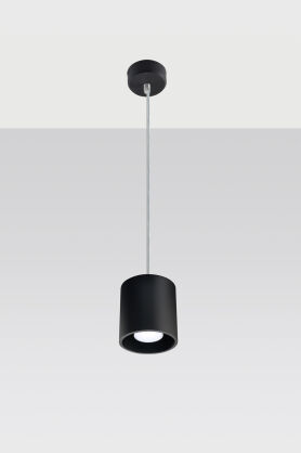 Okrągła lampa wisząca Orbis czarna walec  SL.0051 SOLLUX LIGHTING techniczna nowoczesna okrągła