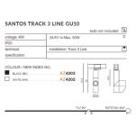 Reflektor sufitowy SANTOS GU10 AZ4201 Azzardo Łamany czarny - 2