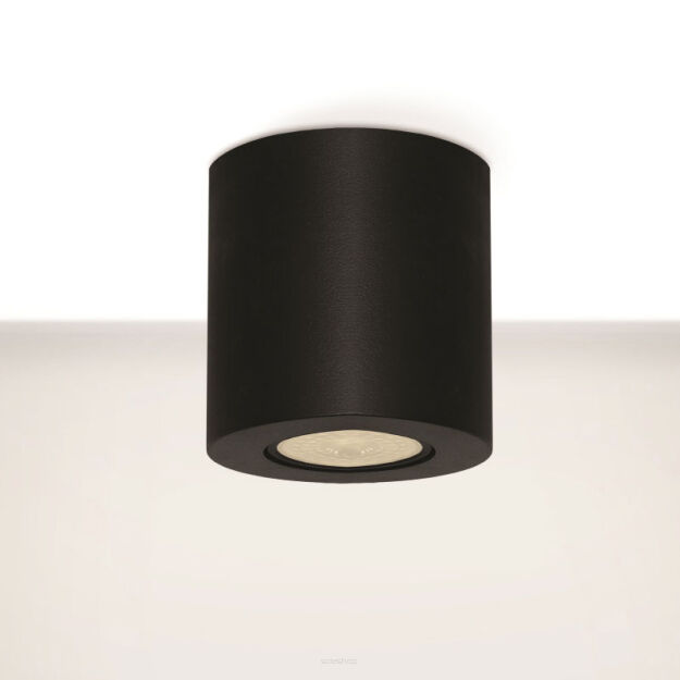 LAMPA SUFITOWA RUND 007 CZARNA / BIAŁA TUBA O WYSOKOŚCI 8,5 CM TECHNICZNA GU10 
