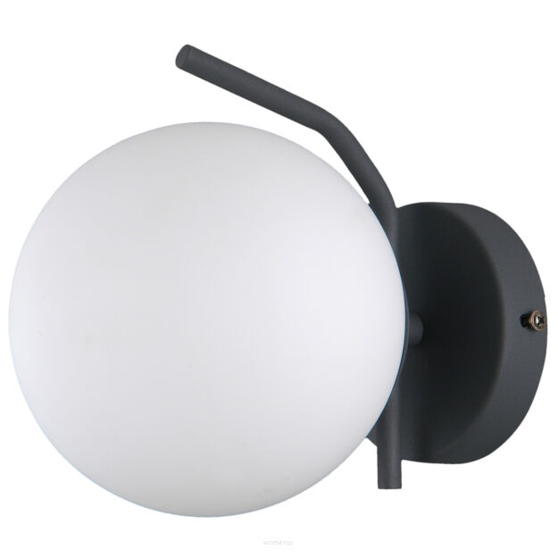 KINKIET  CARIMI WL-3300-1-BK Italux  NOWOCZESNA LAMPA ŚCIENNA SZKLANY KLOSZ CZARNY SATYNOWY