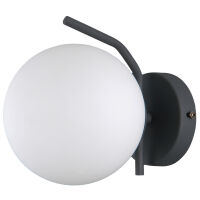 KINKIET  CARIMI WL-3300-1-BK Italux  NOWOCZESNA LAMPA ŚCIENNA SZKLANY KLOSZ CZARNY SATYNOWY