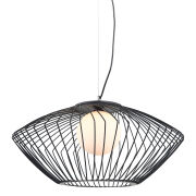 Lampa wisząca ZENO MDM-3844-1 BK ITALUX NIESTANDARDOWE WYKONANIE- POŁĄCZENIE DRUCIANEGO ABAŻURU ZE SZKLANYM KLOSZEM