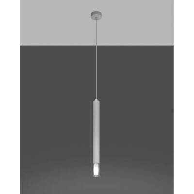 Lampa wisząca WEZYR 1 SL.0957 SOLLUX LIGHTING biała tuba szklana końcówka