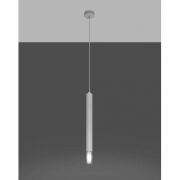 Lampa wisząca WEZYR 1 SL.0957 SOLLUX LIGHTING biała tuba szklana końcówka