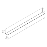 Plafon Set Tru LED 45944 Aquaform długość do wyboru podłużna techniczna - 2