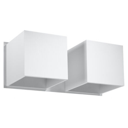 Kinkiet QUAD SL.0656 Sollux dwa białe kwadraty, dwa źródła światła