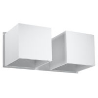 Kinkiet QUAD SL.0656 Sollux dwa białe kwadraty, dwa źródła światła