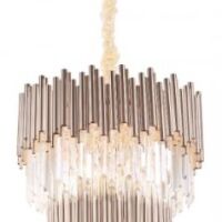 Lampa wisząca Vogue Maxlight P0283 elegancki wykonany ze złotych rurek oraz szkła 
