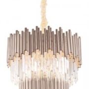 Lampa wisząca Vogue Maxlight P0283 elegancki wykonany ze złotych rurek oraz szkła 