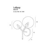 Lampa ścienna MAXLIGHT W0254 KINKIET LOLLIPOP nowoczesna klosze kule transparentne metal mosiądz - 2
